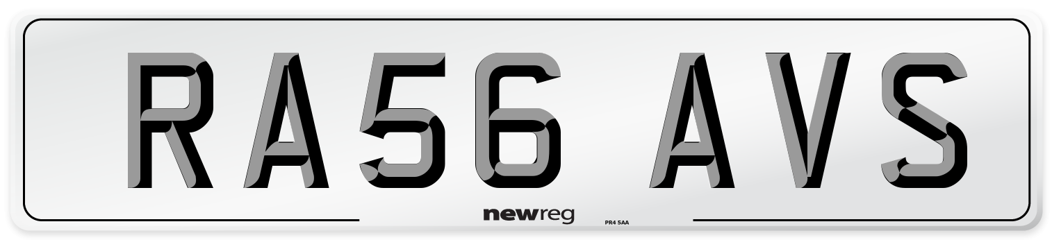 RA56 AVS Number Plate from New Reg